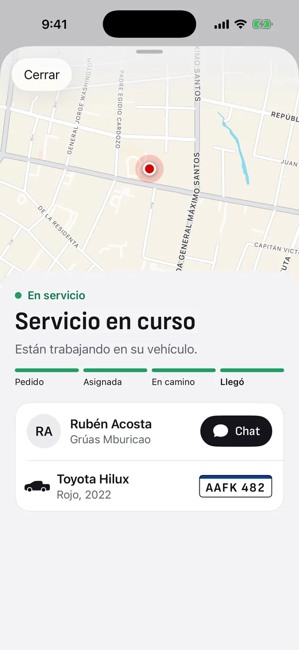 Servicio en curso